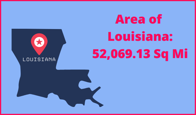 Area of Louisiana compared to Nebraska