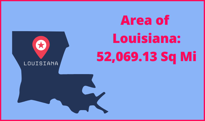 Area of Louisiana compared to New Jersey