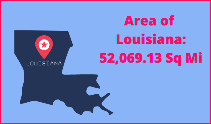 Area of Louisiana compared to Ohio