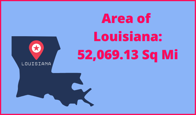 Area of Louisiana compared to Virginia