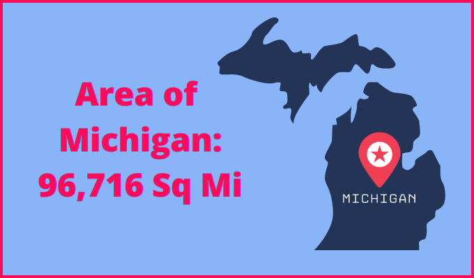 Area of Michigan compared to Louisiana