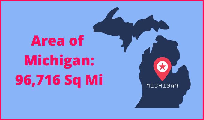 Area of Michigan compared to Massachusetts