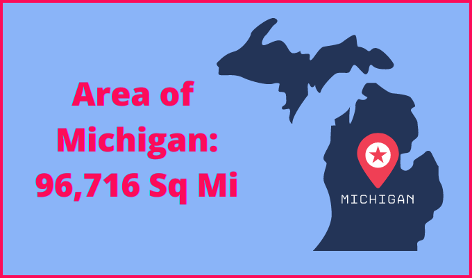 Area of Michigan compared to Ohio