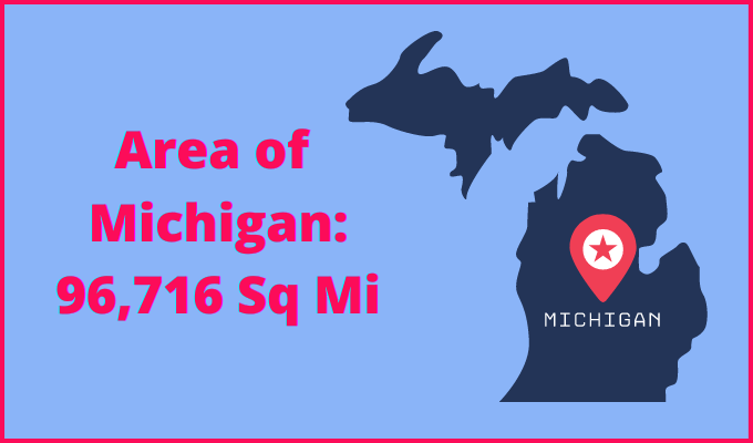 Area of Michigan compared to Oregon