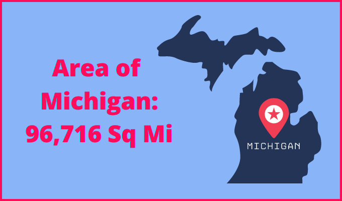 Area of Michigan compared to Rhode Island