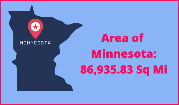 Area of Minnesota compared to Wisconsin