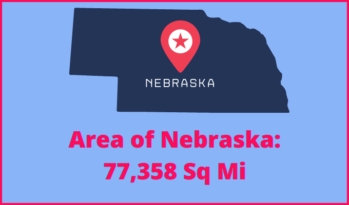 Area of Nebraska compared to Vermont