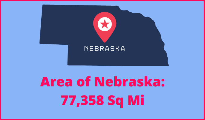 Area of Nebraska compared to Wisconsin