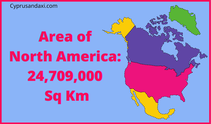 Area of North America compared to Russia
