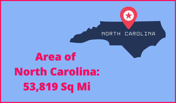 Area of North Carolina compared to Vermont