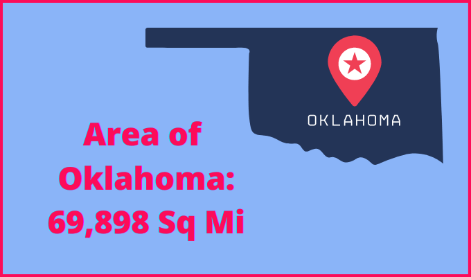 Area of Oklahoma compared to Louisiana
