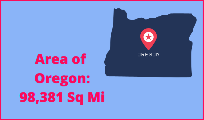 Area of Oregon compared to Rhode Island