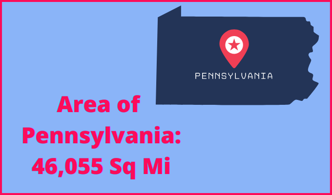 Area of Pennsylvania compared to Massachusetts