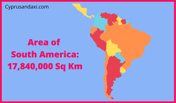 Area of South America compared to Russia