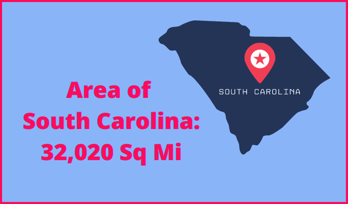 Area of South Carolina compared to Louisiana