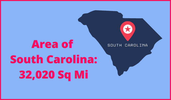 Area of South Carolina compared to Mississippi