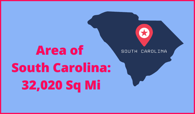 Area of South Carolina compared to North Carolina
