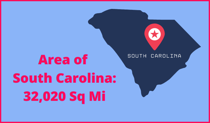 Area of South Carolina compared to Virginia