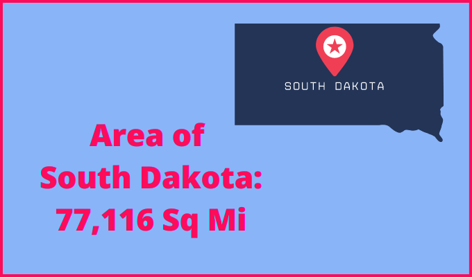 Area of South Dakota compared to Minnesota