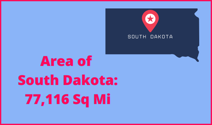 Area of South Dakota compared to Ohio