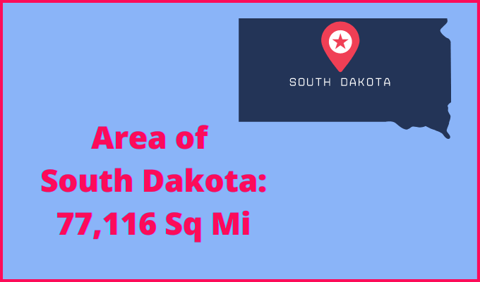 Area of South Dakota compared to Oklahoma