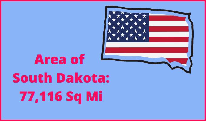 Area of South Dakota compared to Wyoming
