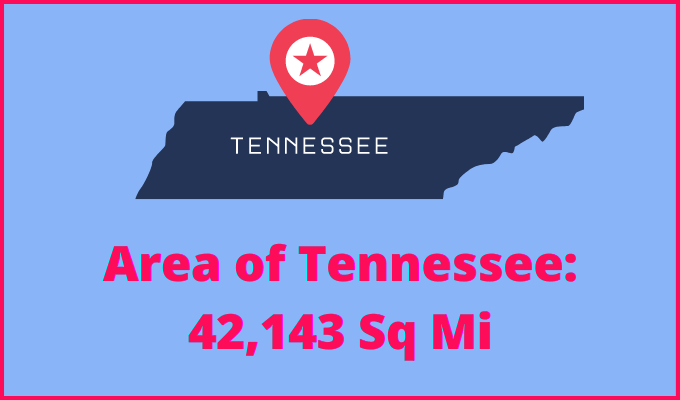 Area of Tennessee compared to Louisiana