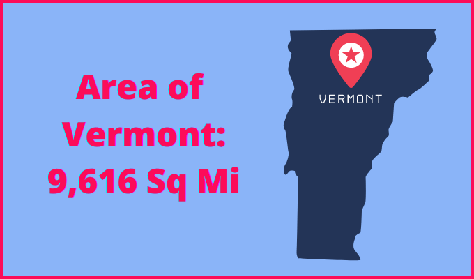 Area of Vermont compared to Mississippi