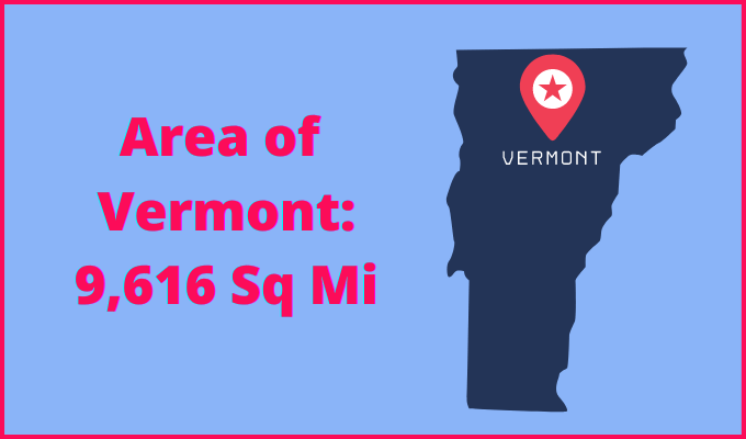 Area of Vermont compared to Montana