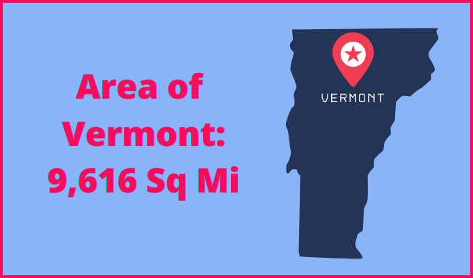 Area of Vermont compared to New York
