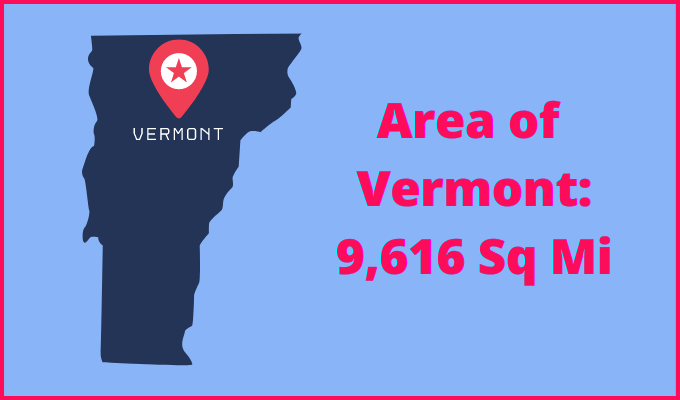 Area of Vermont compared to Utah