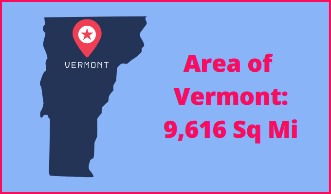 Area of Vermont compared to Wyoming