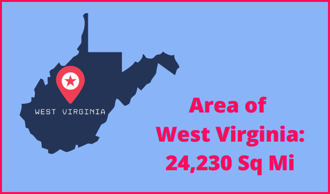 Area of West Virginia compared to Mississippi