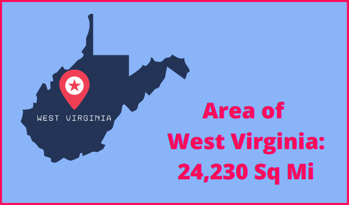 Area of West Virginia compared to North Carolina
