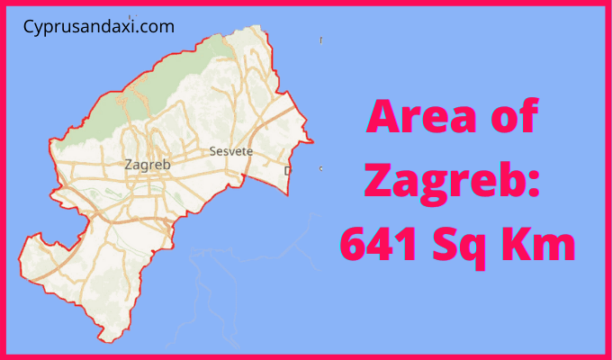 Area of Zagreb compared to Russia