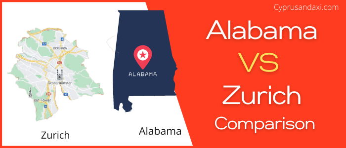 Is Alabama bigger than Zurich