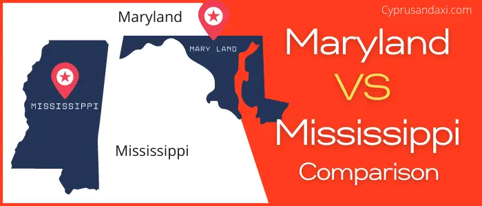 Is Maryland bigger than Mississippi