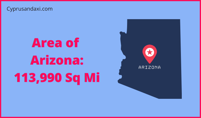 Area of Arizona compared to Detroit