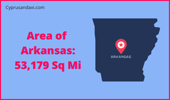 Area of Arkansas compared to Boston