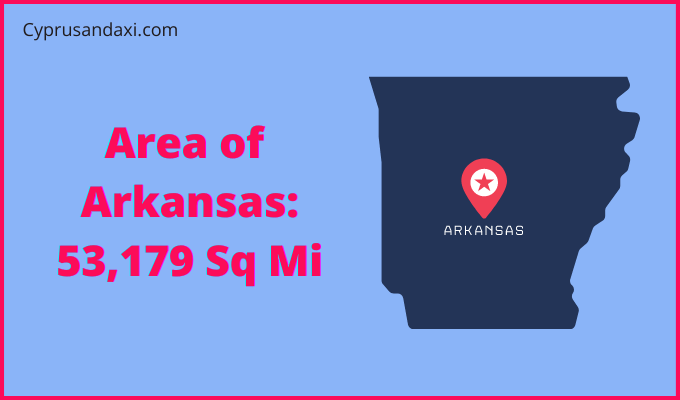 Area of Arkansas compared to Italy