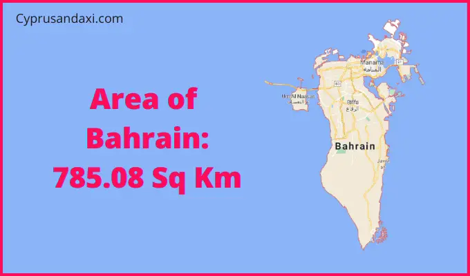 Area of Bahrain compared to Connecticut