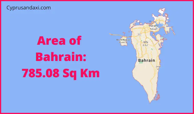 Area of Bahrain compared to Delaware