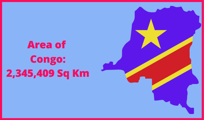 Area of Congo compared to Delaware