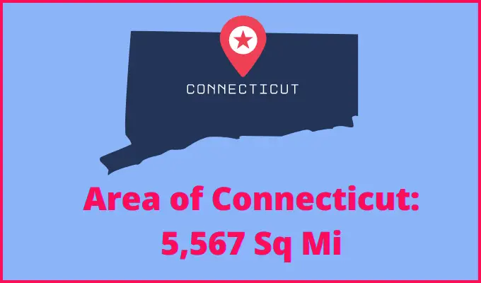 Area of Connecticut compared to Belgium