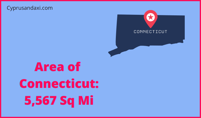 Area of Connecticut compared to Japan