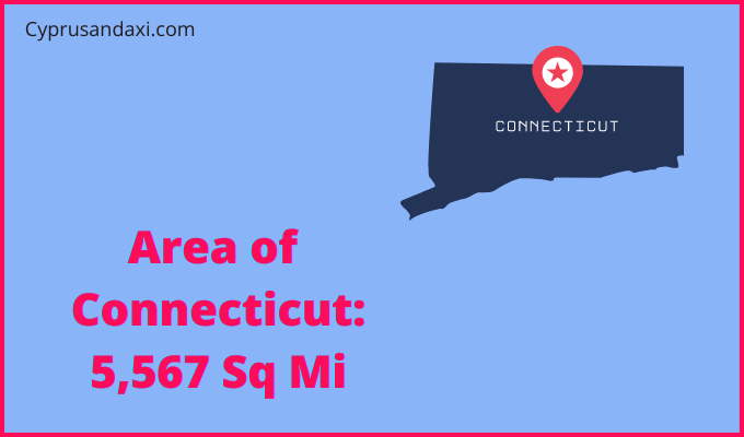 Area of Connecticut compared to Mexico