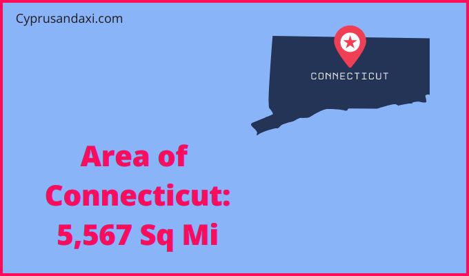 Area of Connecticut compared to Monaco
