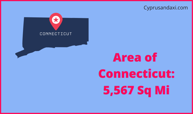 Area of Connecticut compared to Romania