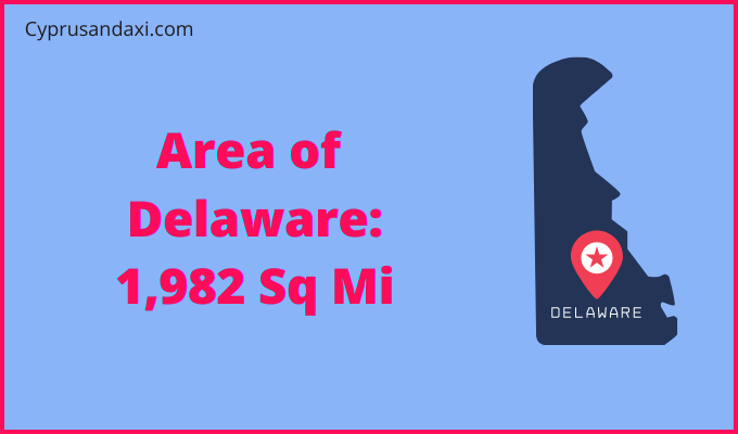 Area of Delaware compared to Latvia