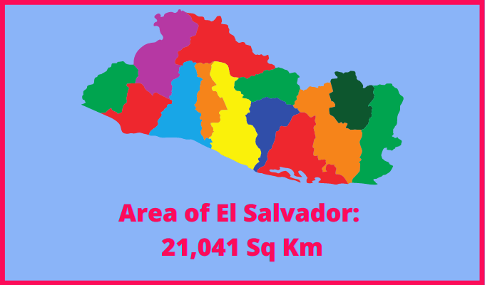 Area of El Salvador compared to Delaware